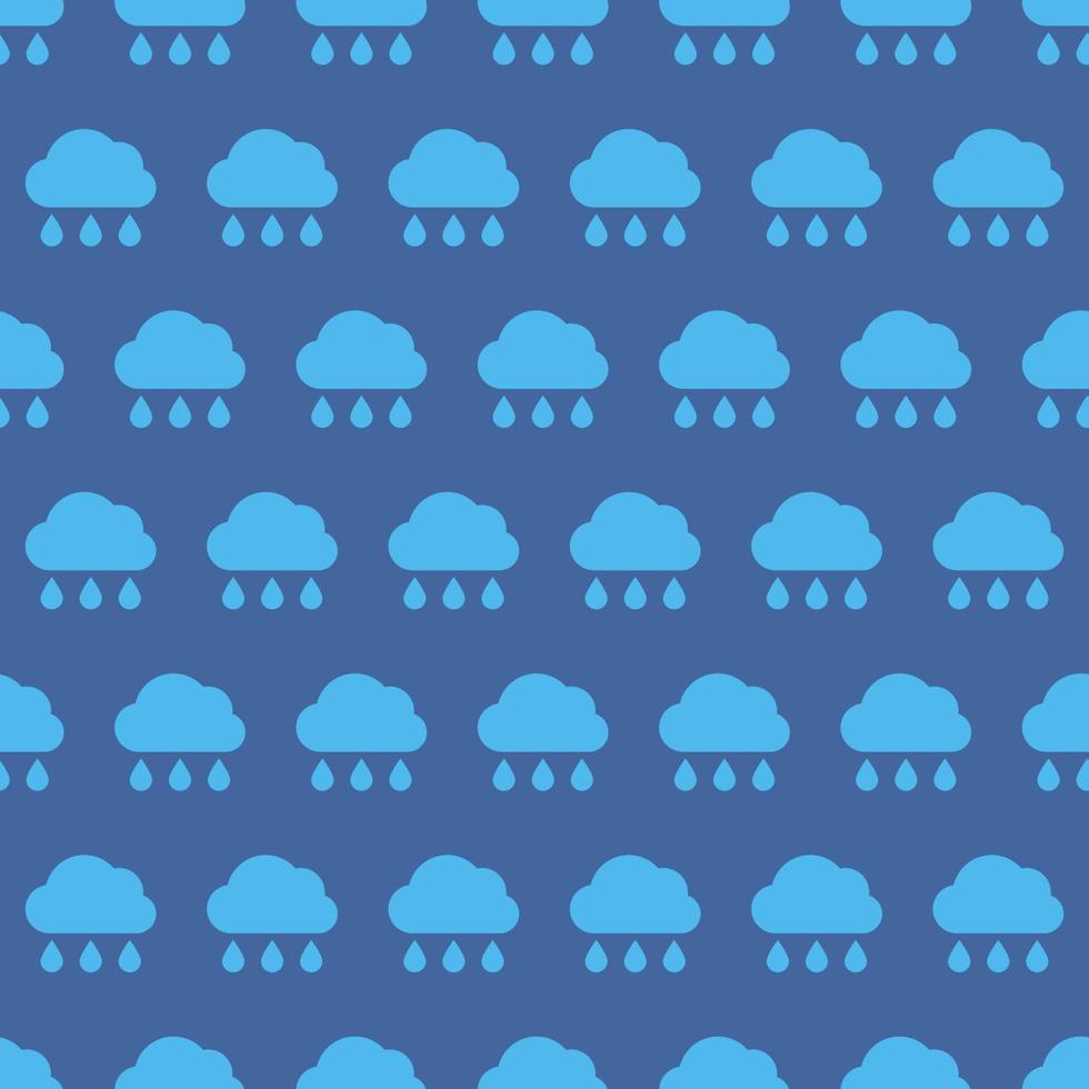 Rainy cloud. Seamless pattern of rainy clouds. Bad weather symbol. Vector illustration.