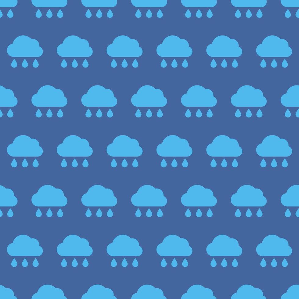 Rainy cloud. Seamless pattern of rainy clouds. Bad weather symbol. Vector illustration.