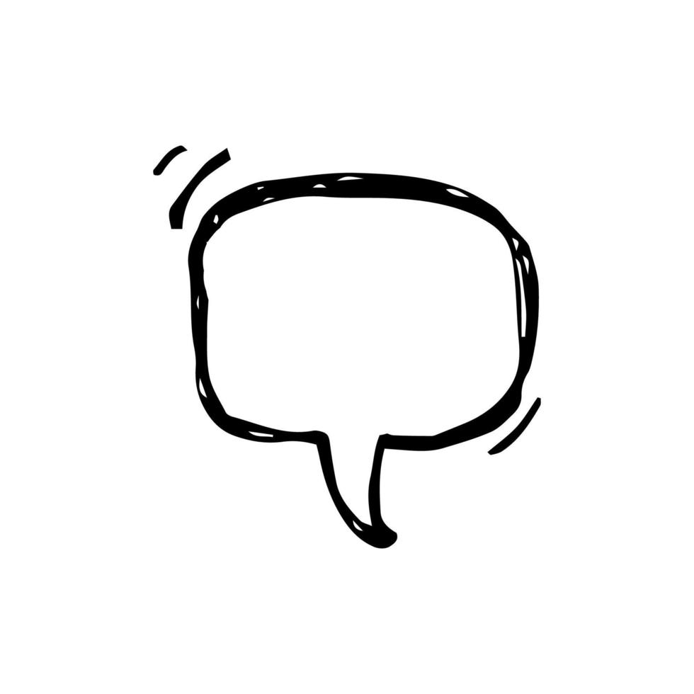 Sketch Speech Bubble. Hand drawn blank Speech Bubble. Dialog empty cloud on white background. Vector illustration.