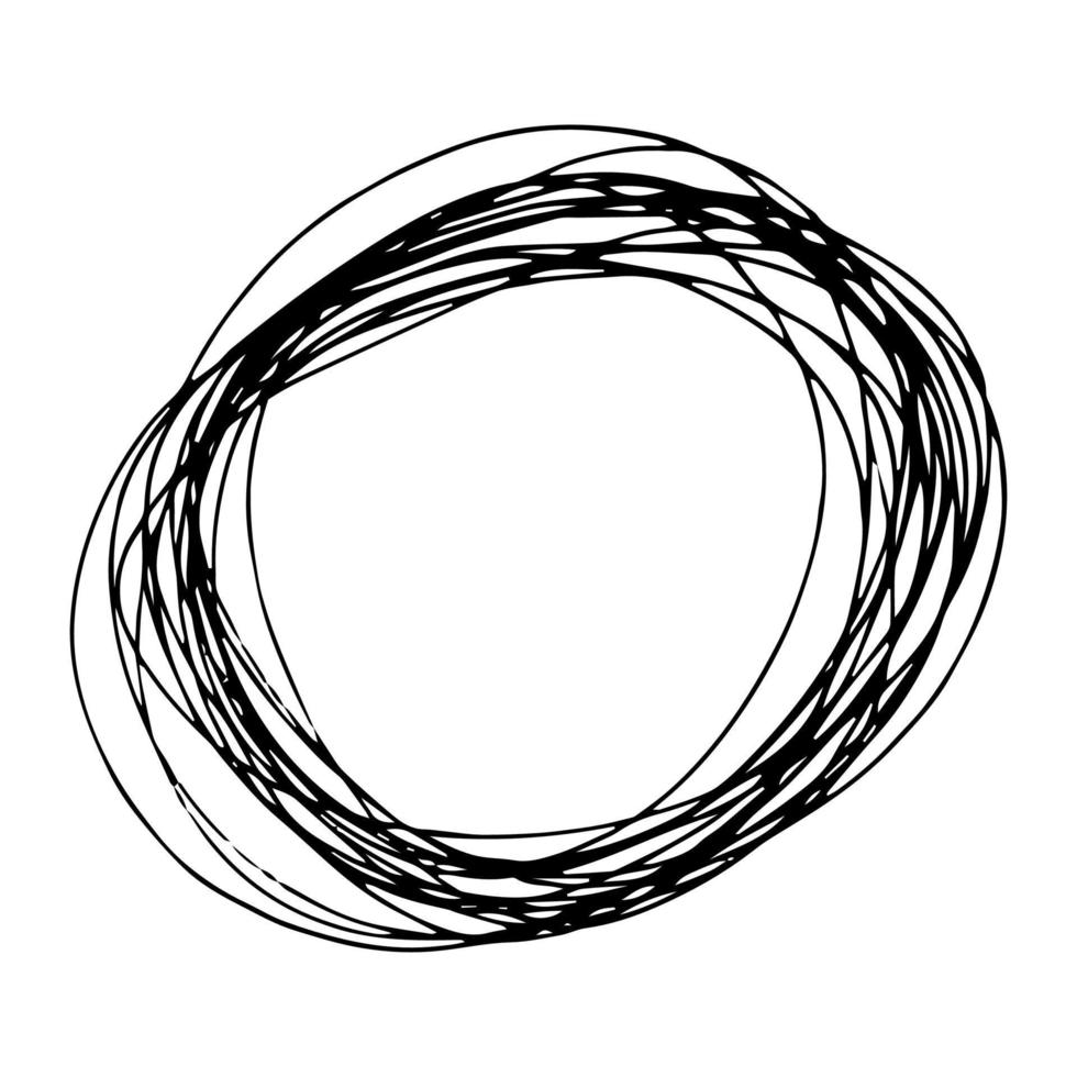 esbozar forma de elipse dibujada a mano. dibujo abstracto de garabatos a lápiz. ilustración vectorial vector