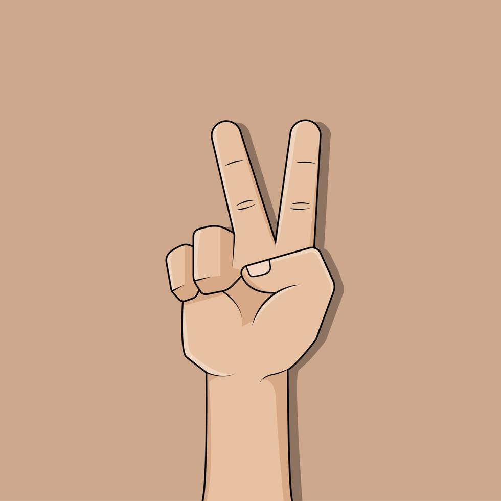 signo de la mano de la paz vector