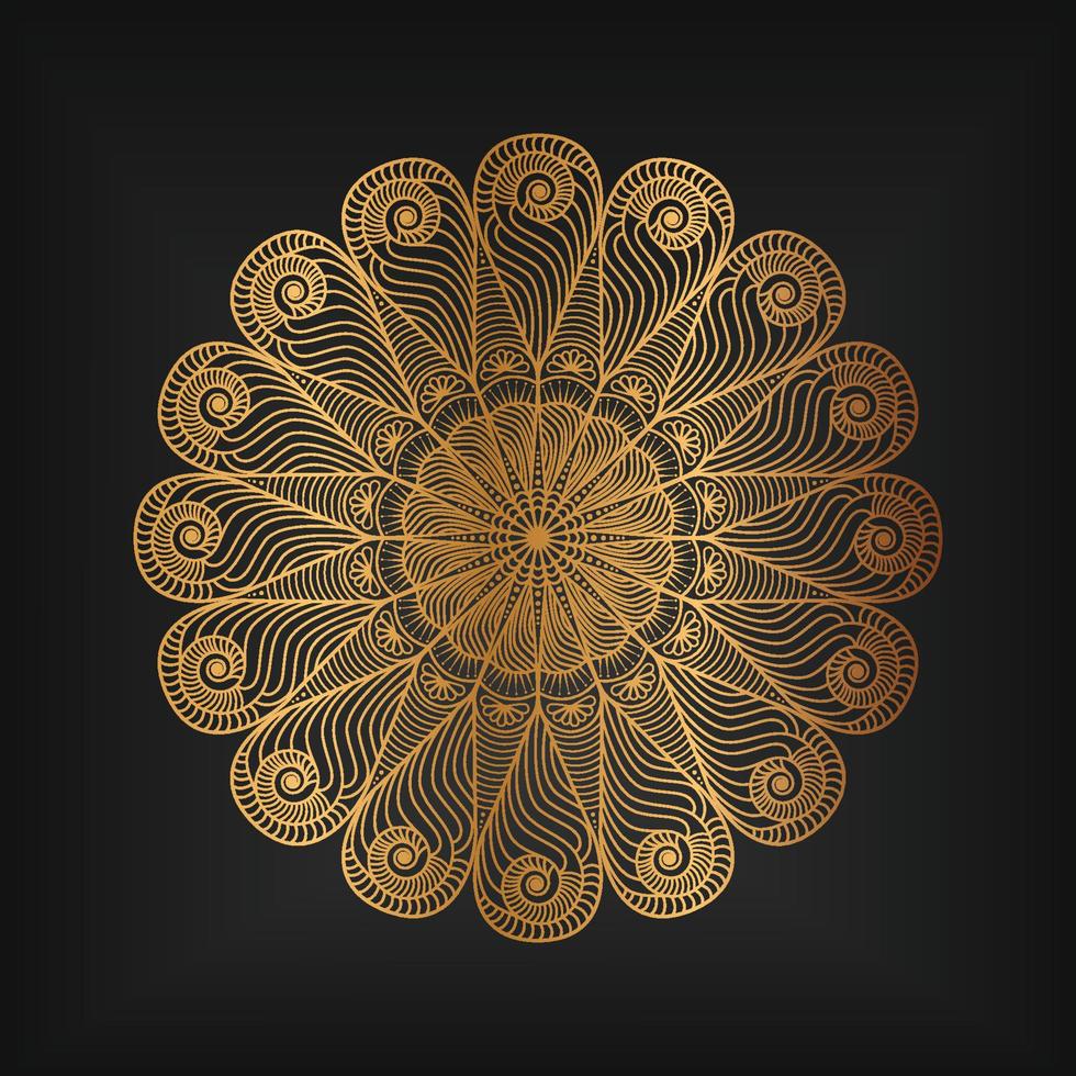 Luxury Mandala Background With Floral Pattern In Gold Color vector