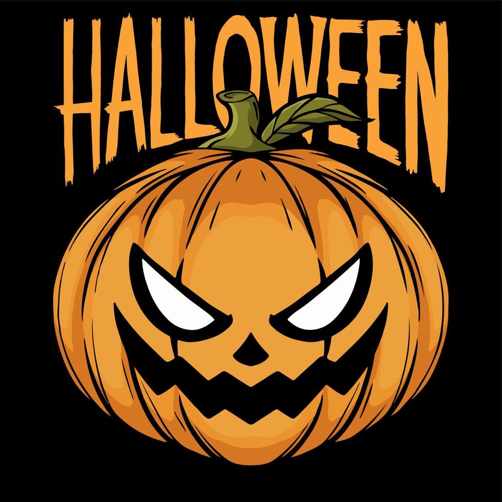poster halloween pupmkin isolated dark background vector