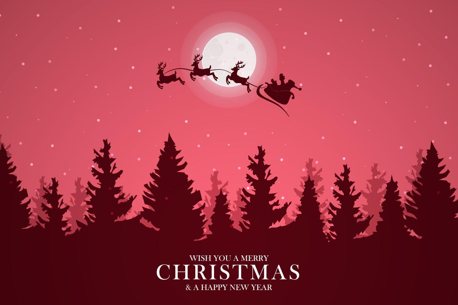 Merry Christmas with Santa Claus sleigh vector