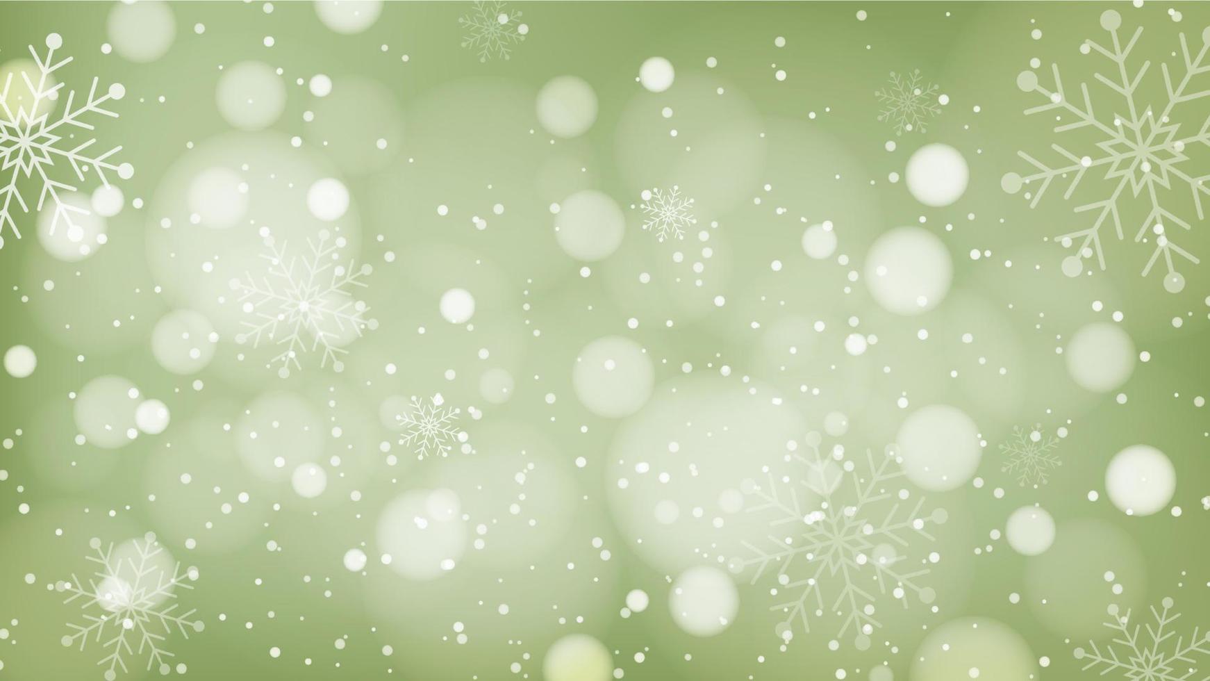 hermoso fondo navideño con diseño bokeh y copos de nieve vector