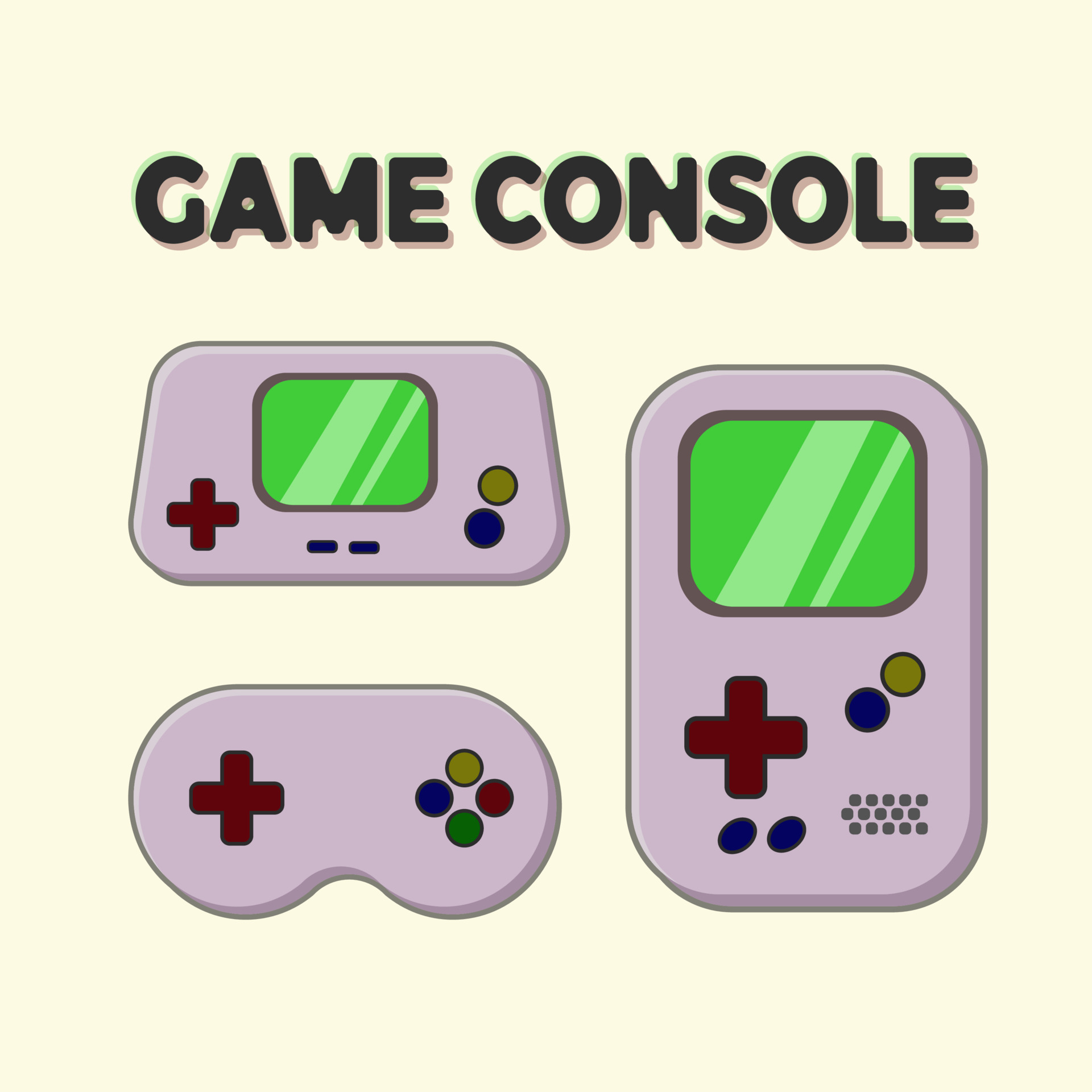 Gameboy retro classic video game, clip art vector. 12786784 Vector Art