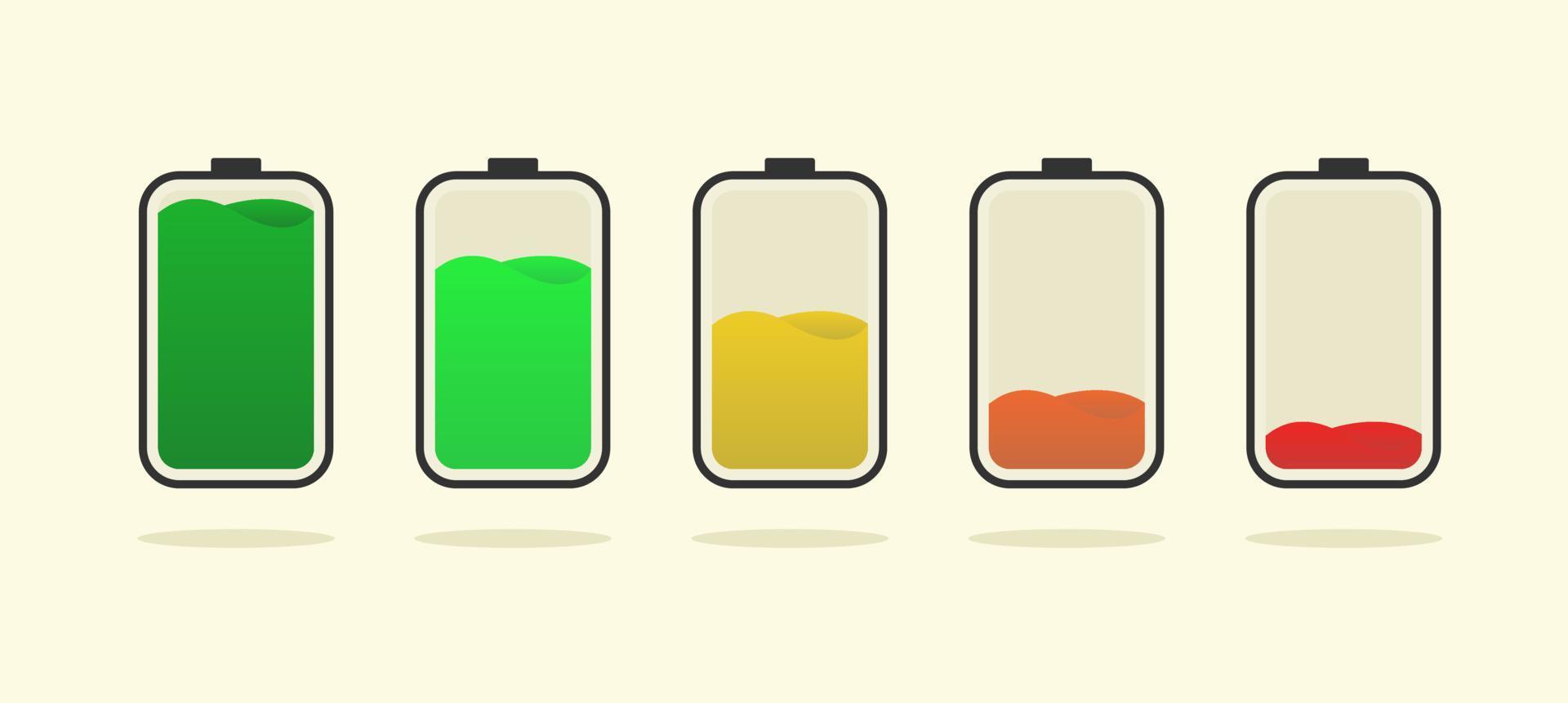 Battery with the level of charge. vector illustration.