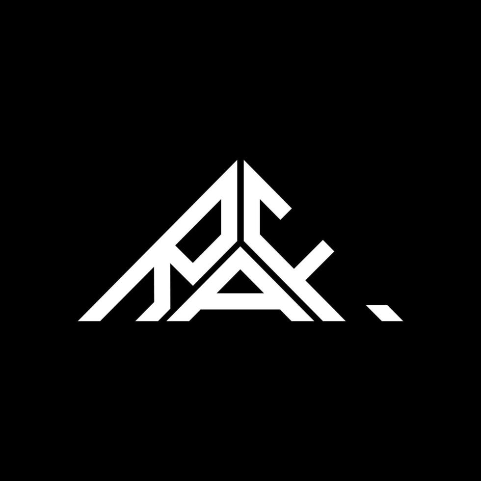 diseño creativo del logotipo de la letra raf con gráfico vectorial, logotipo simple y moderno de raf en forma de triángulo. vector