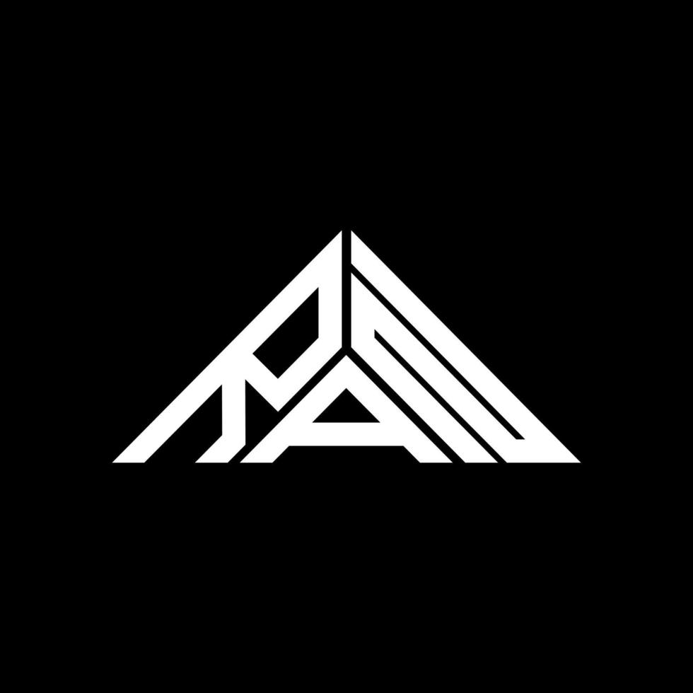 RAN letter logo creative design with vector graphic, RAN simple and modern logo in triangle shape.