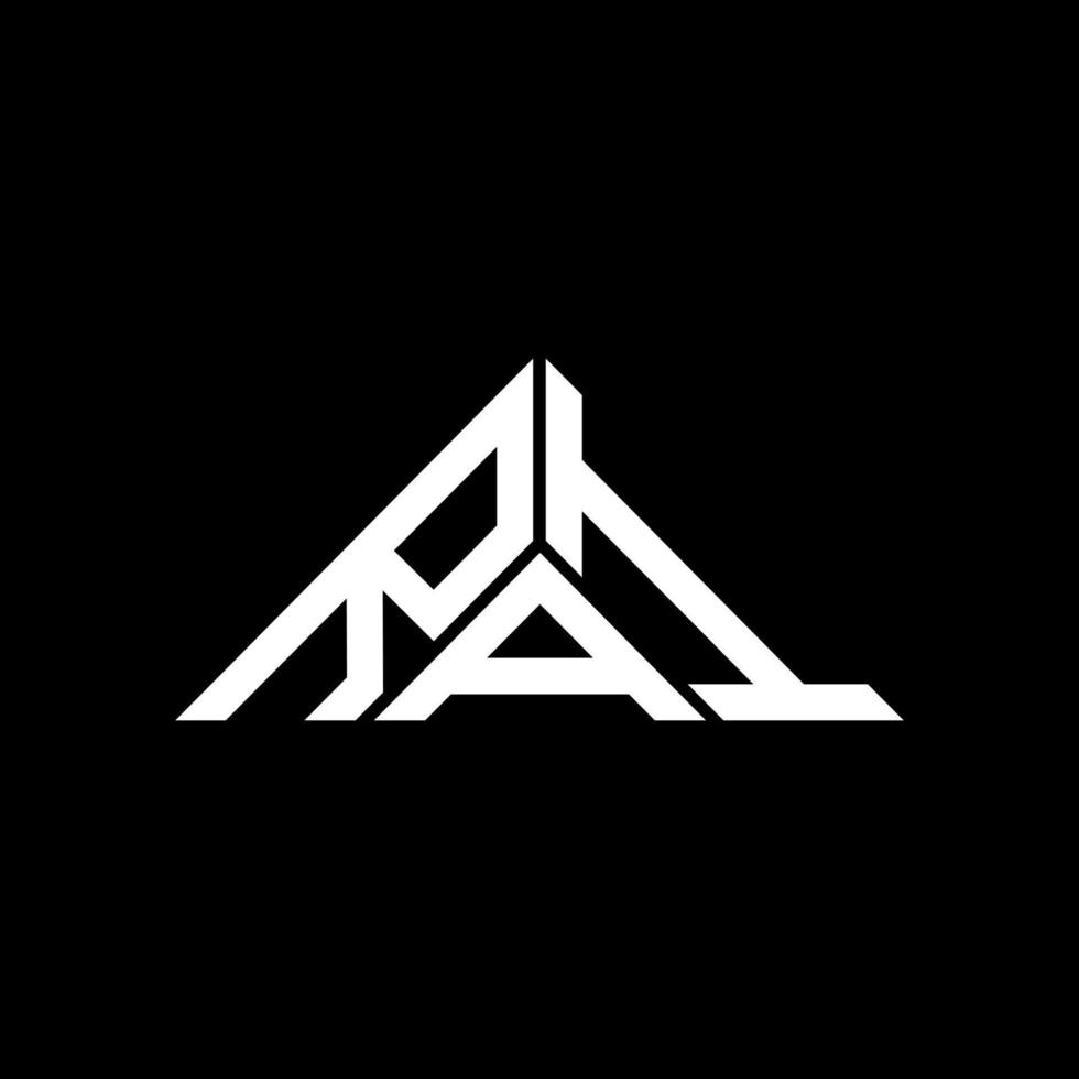 RAI letter logo creative design with vector graphic, RAI simple and modern logo in triangle shape.