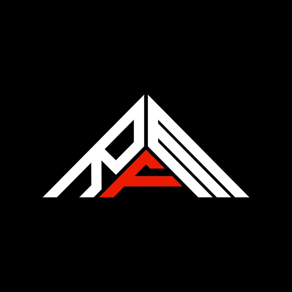 RFM letter logo creative design with vector graphic, RFM simple and modern logo in triangle shape.