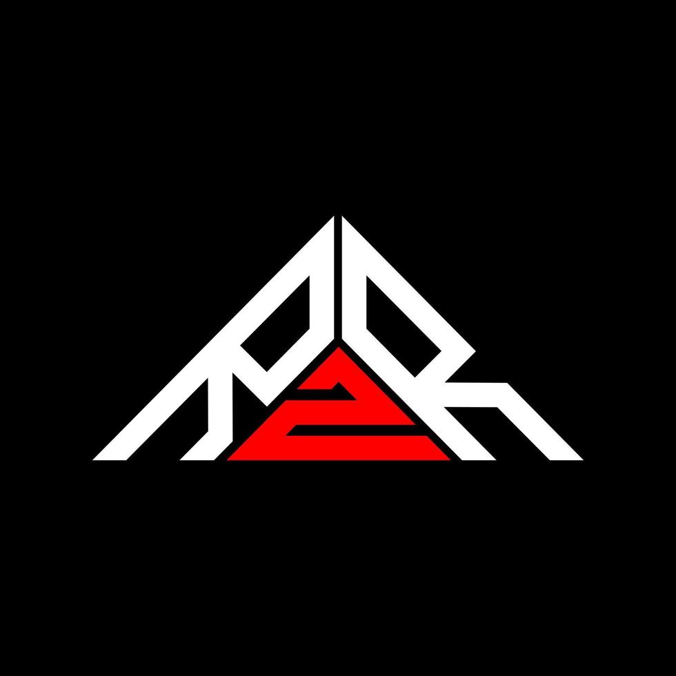RZR letter logo creative design with vector graphic, RZR simple and modern logo in triangle shape.
