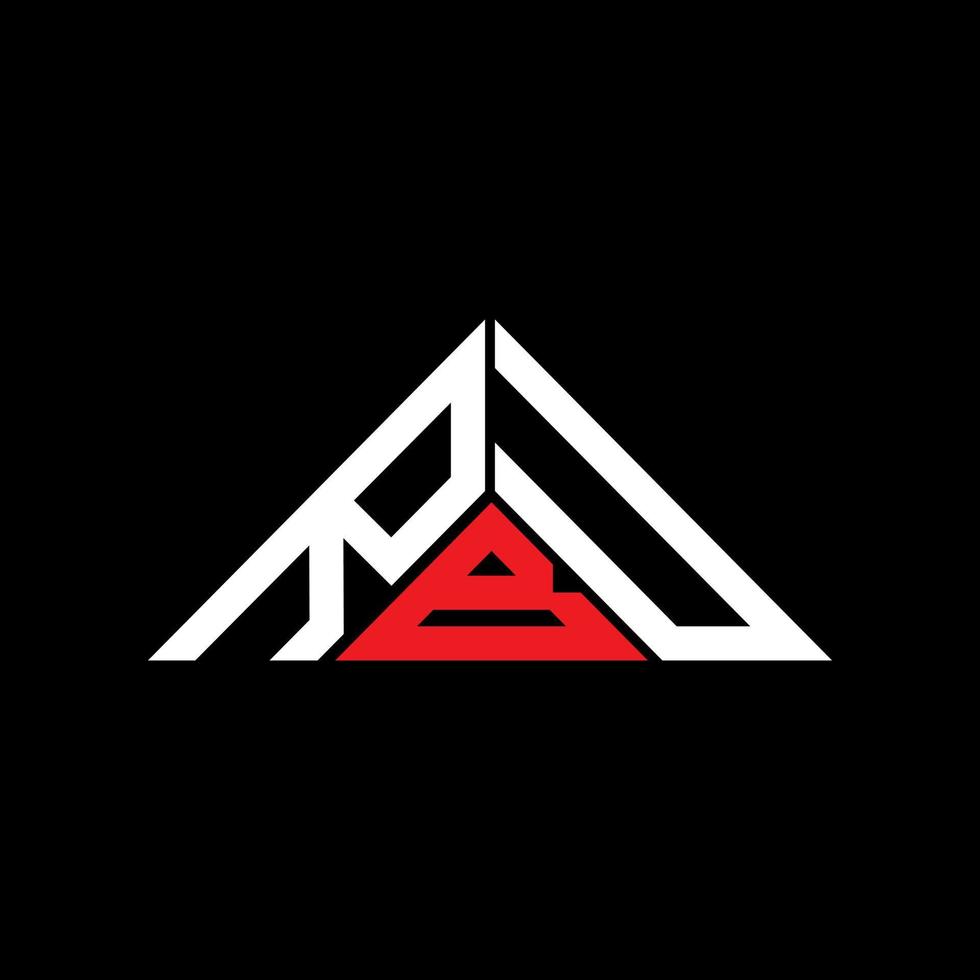 RBU letter logo creative design with vector graphic, RBU simple and modern logo in triangle shape.