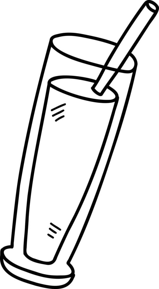 dibujado a mano ilustración de vaso de refresco vector