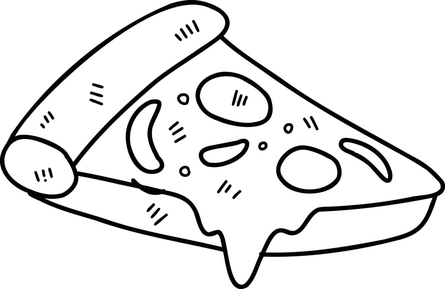 Hand Drawn sliced pizza illustration vector