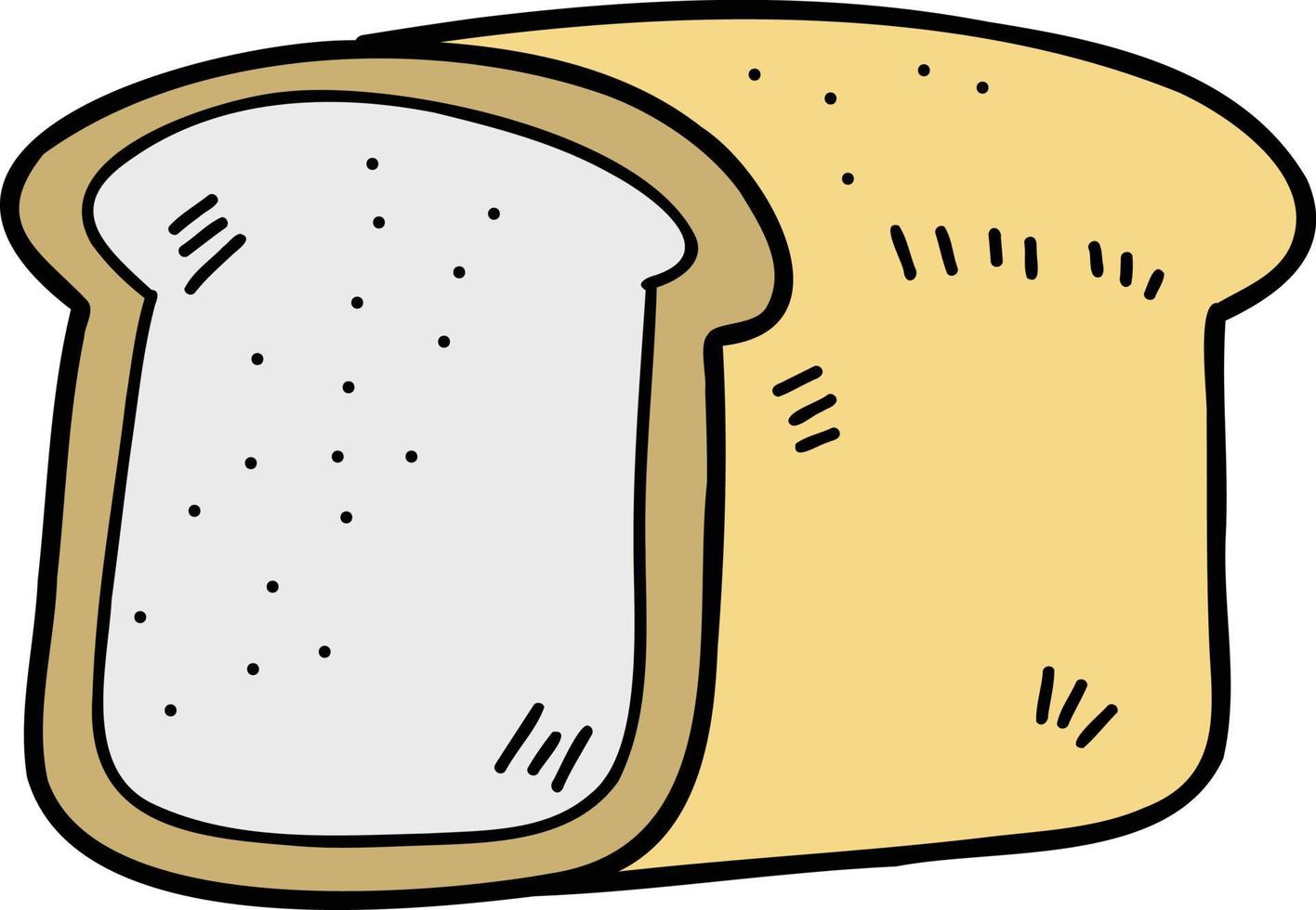 Hand Drawn yummy baked bread illustration vector