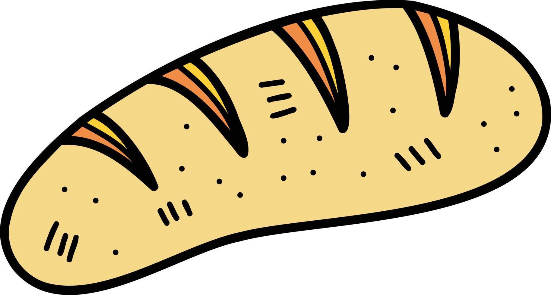 Hand Drawn yummy baked bread illustration vector