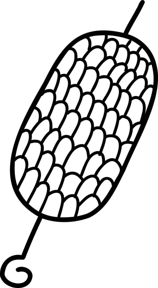 Hand Drawn barbecue Corn Skewers illustration vector
