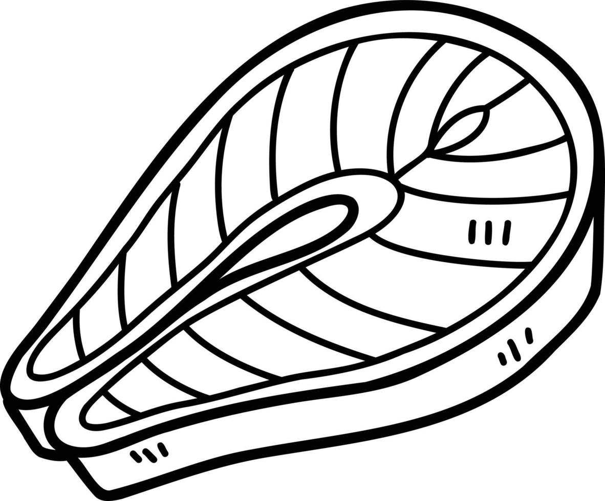 dibujado a mano ilustración de filete de pescado vector
