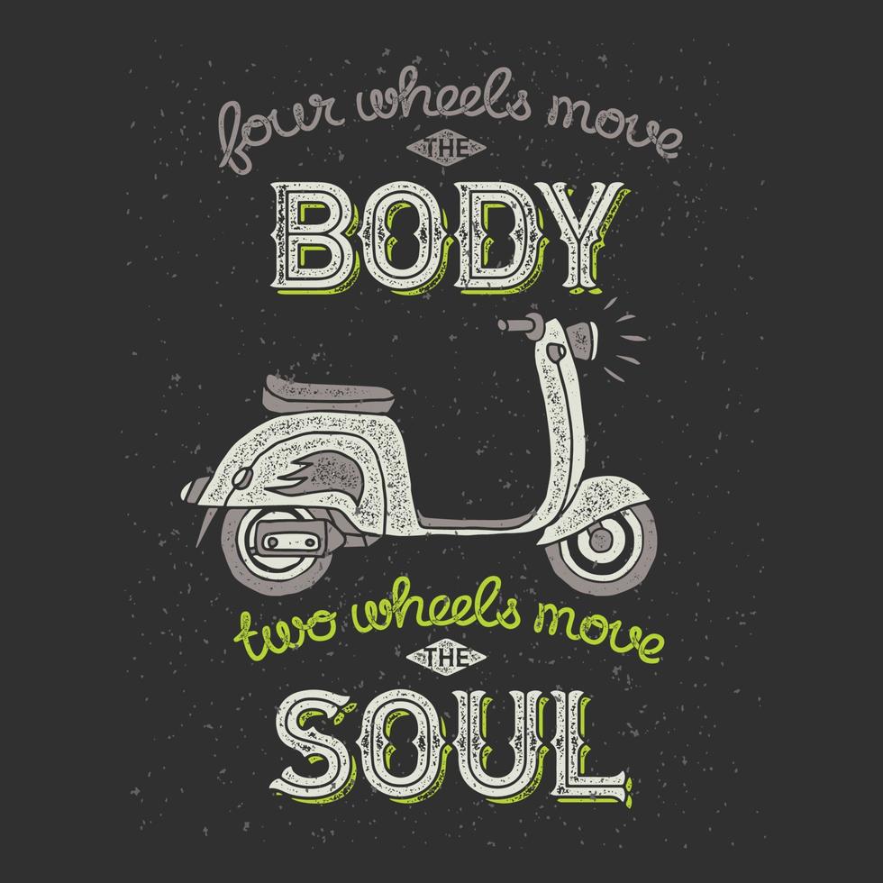 Scooter Remake T Shirt Design. Can Be Used For T-shirt Print, Mug Print, Pillows, Fashion Print Design, Kids Wear, Baby Shower, Greeting And Postcard. T-shirt Design vector