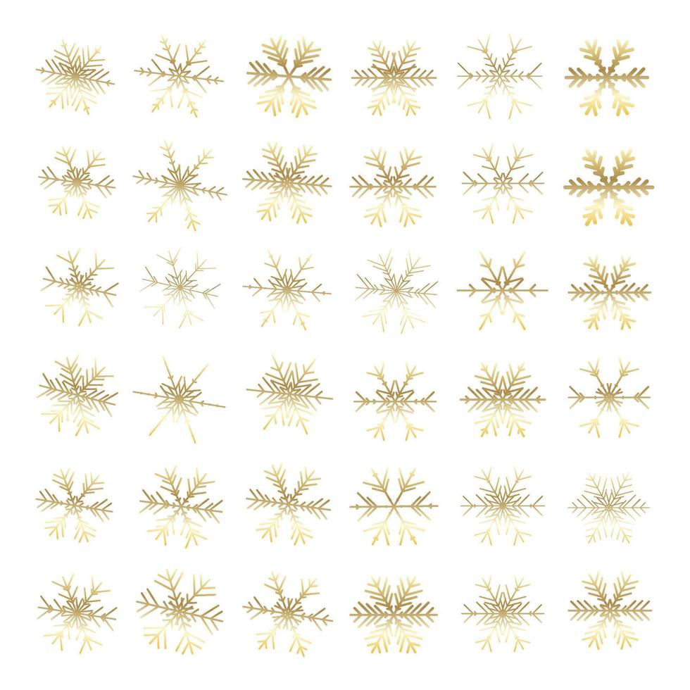 Vector set of different snowflakes