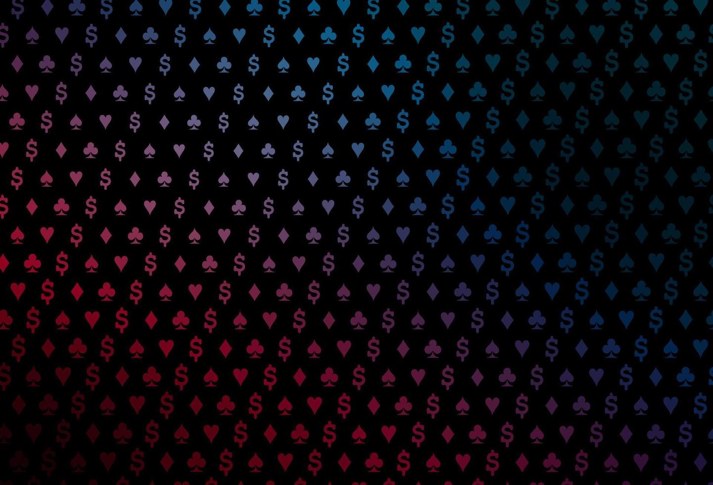 Dark blue, red vector pattern with symbol of cards.