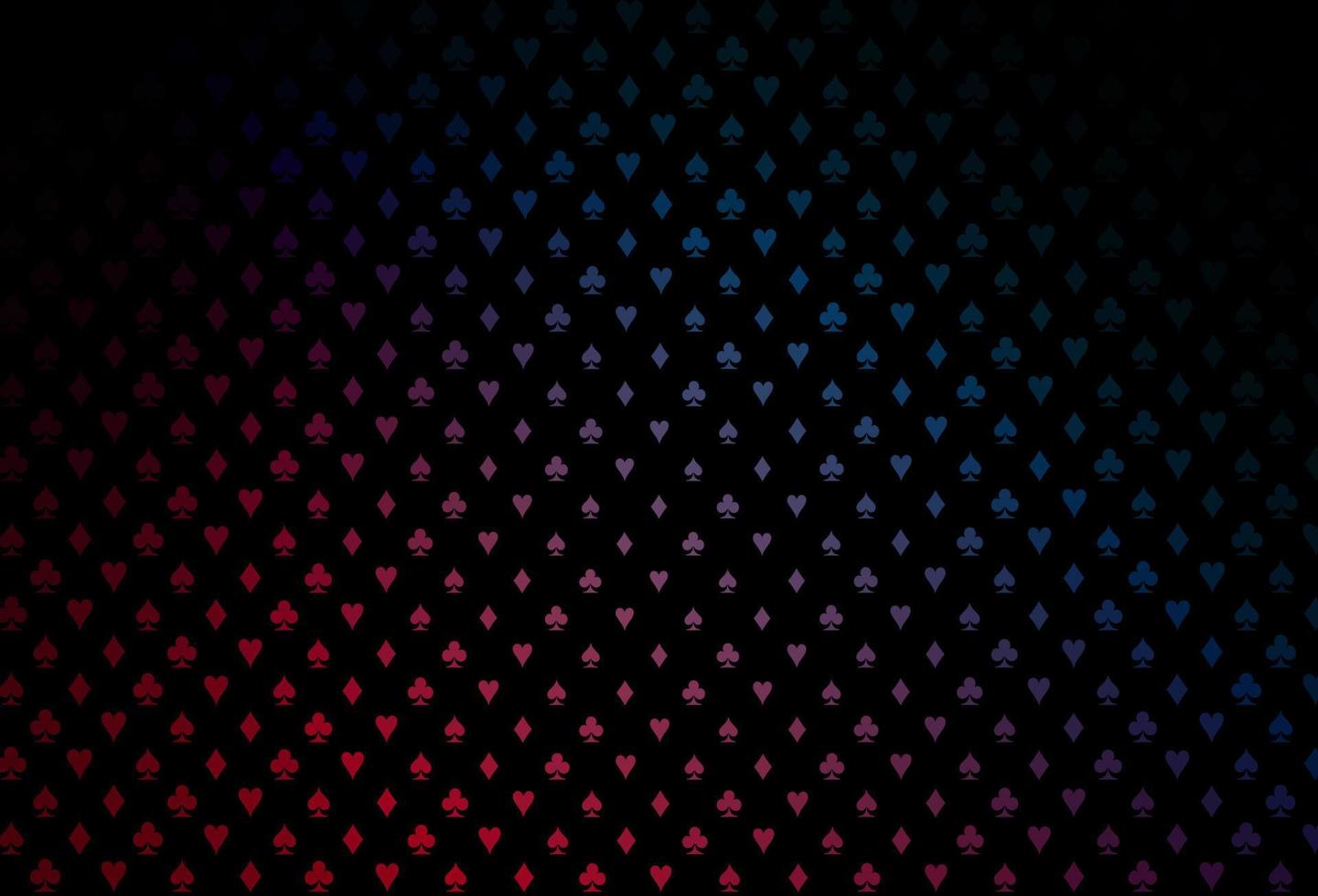Dark blue, red vector template with poker symbols.