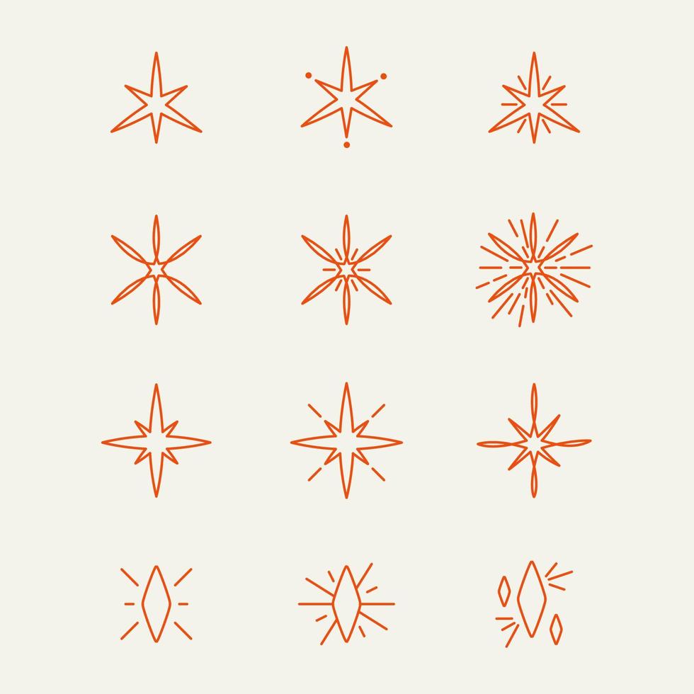SET OF SPARKLE ELEMENTS FOR DESIGN. vector