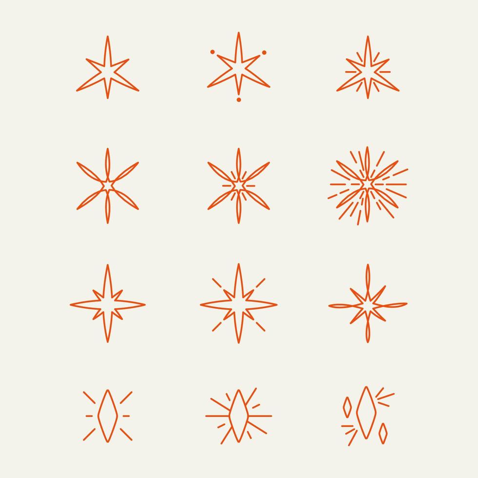 SET OF SPARKLE ELEMENTS FOR DESIGN. vector