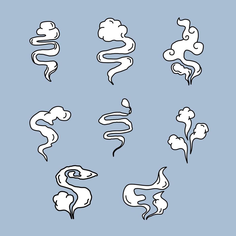 SET OF SMOKE ILLUSTRATION ELEMENTS FOR DESIGN vector