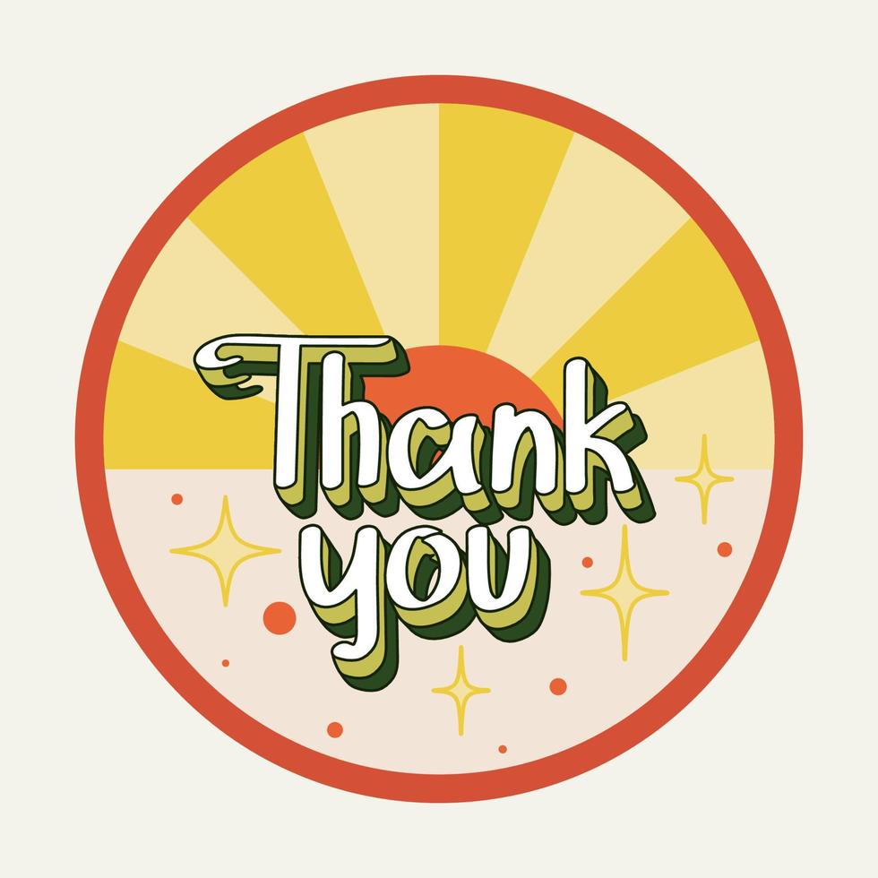 RETRO STYLE  THANK YOU ILLUSTRATION vector