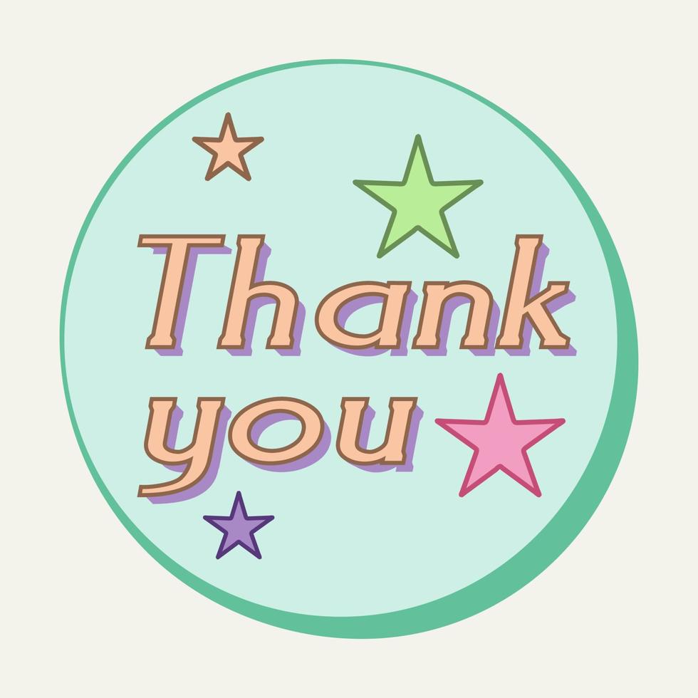 RETRO STYLE  THANK YOU ILLUSTRATION vector