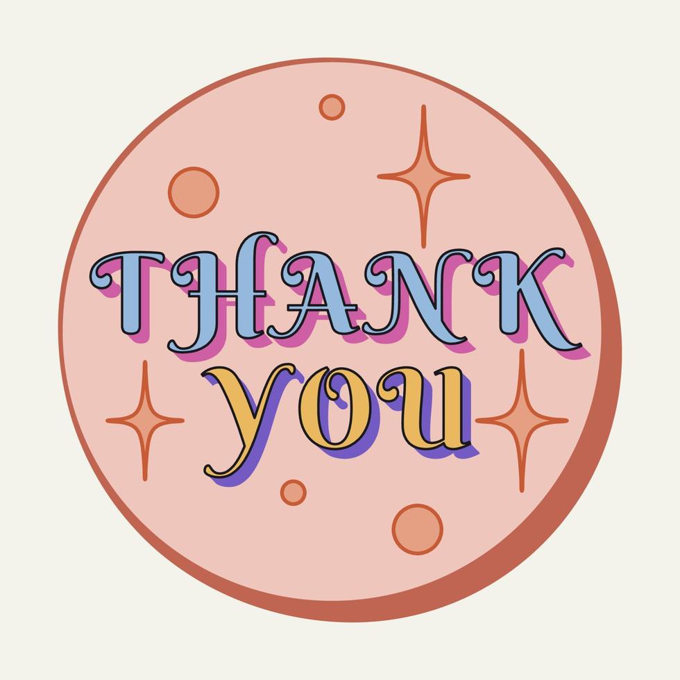 RETRO STYLE  THANK YOU ILLUSTRATION vector