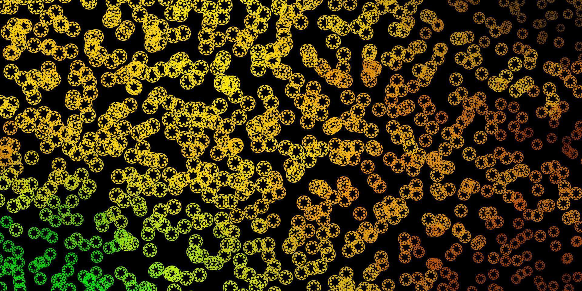 Dark green, yellow vector layout with circle shapes.