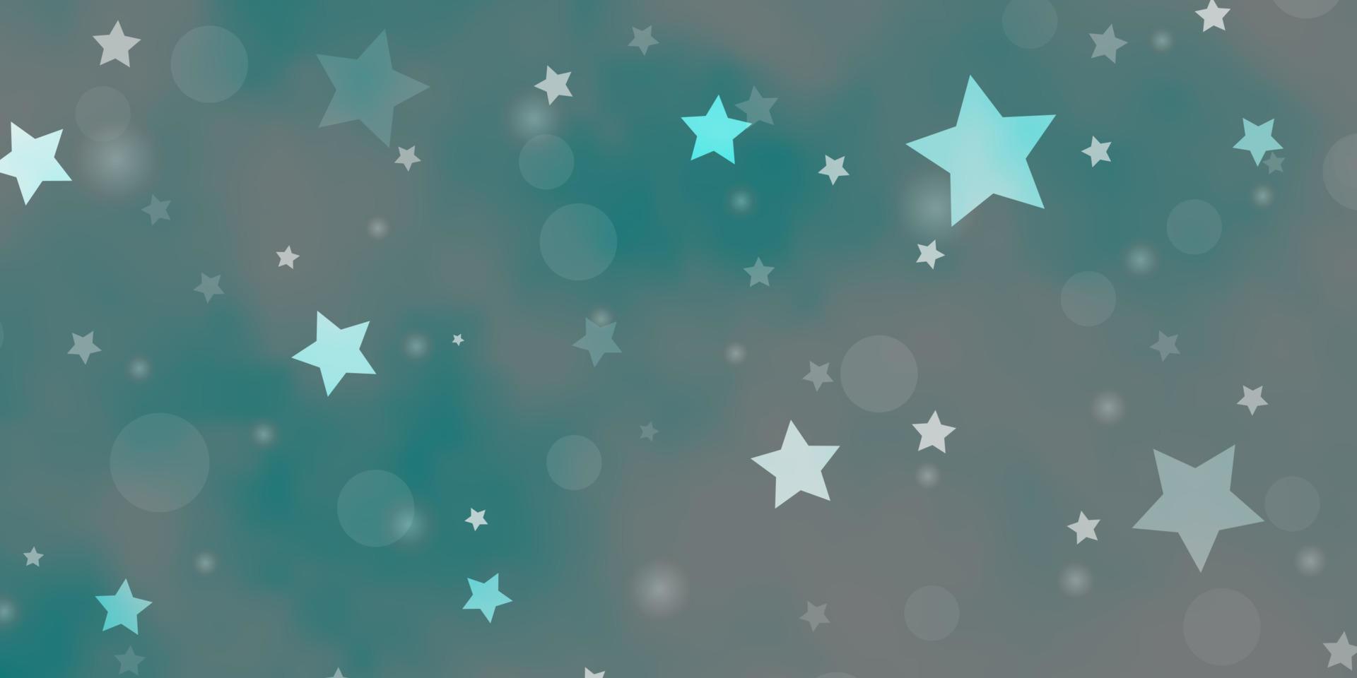 textura de vector azul claro con círculos, estrellas.