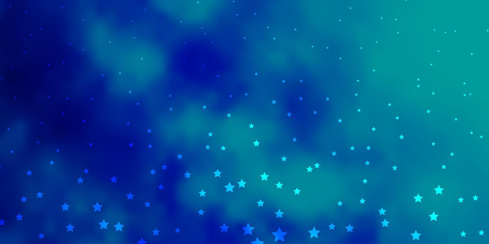 Fondo de vector azul oscuro con estrellas pequeñas y grandes.