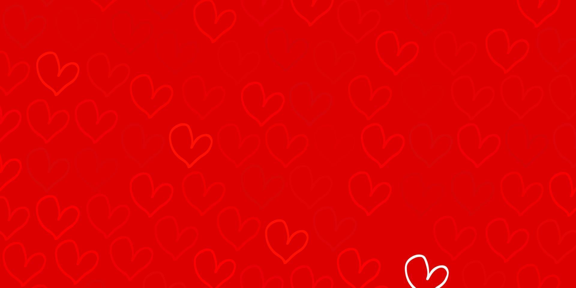 Fondo de vector naranja claro con corazones.