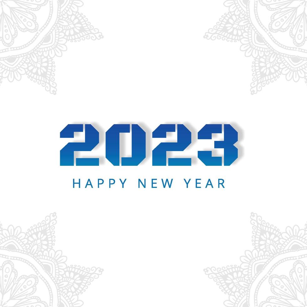 feliz año nuevo 2023 tarjeta de felicitación fondo de vacaciones vector