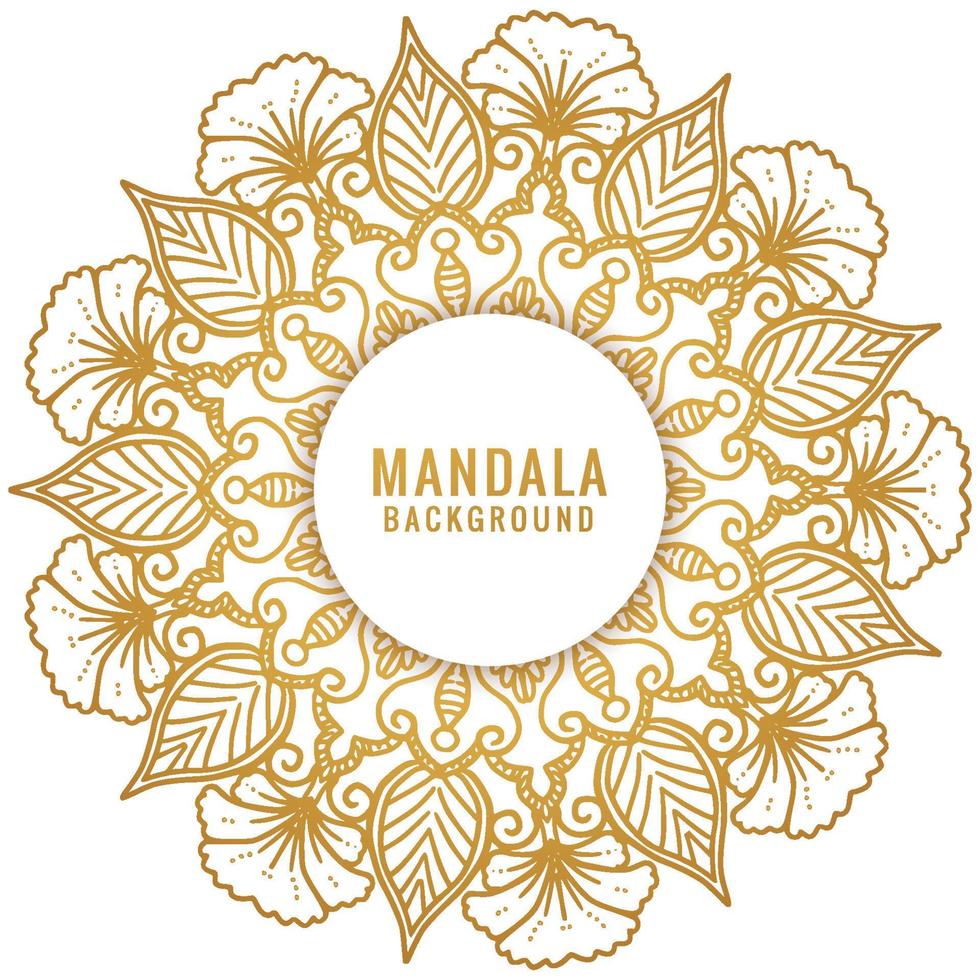 Decorative golden mandala on white background vector