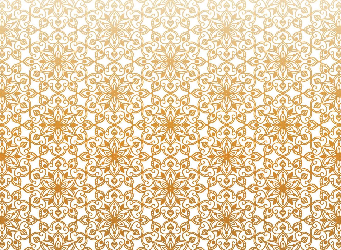 Ethnic golden floral mandala pattern on white background 12788135