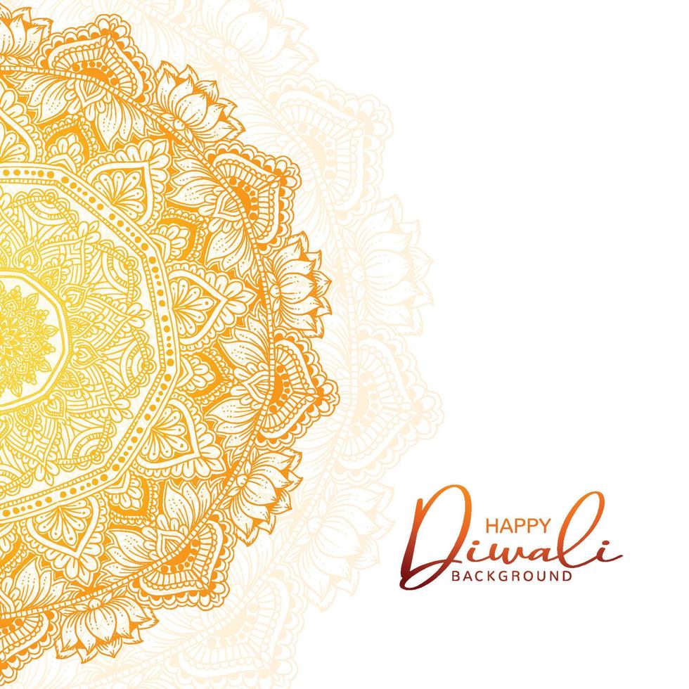 Modern luxury ethnic golden happy diwali mandala background vector