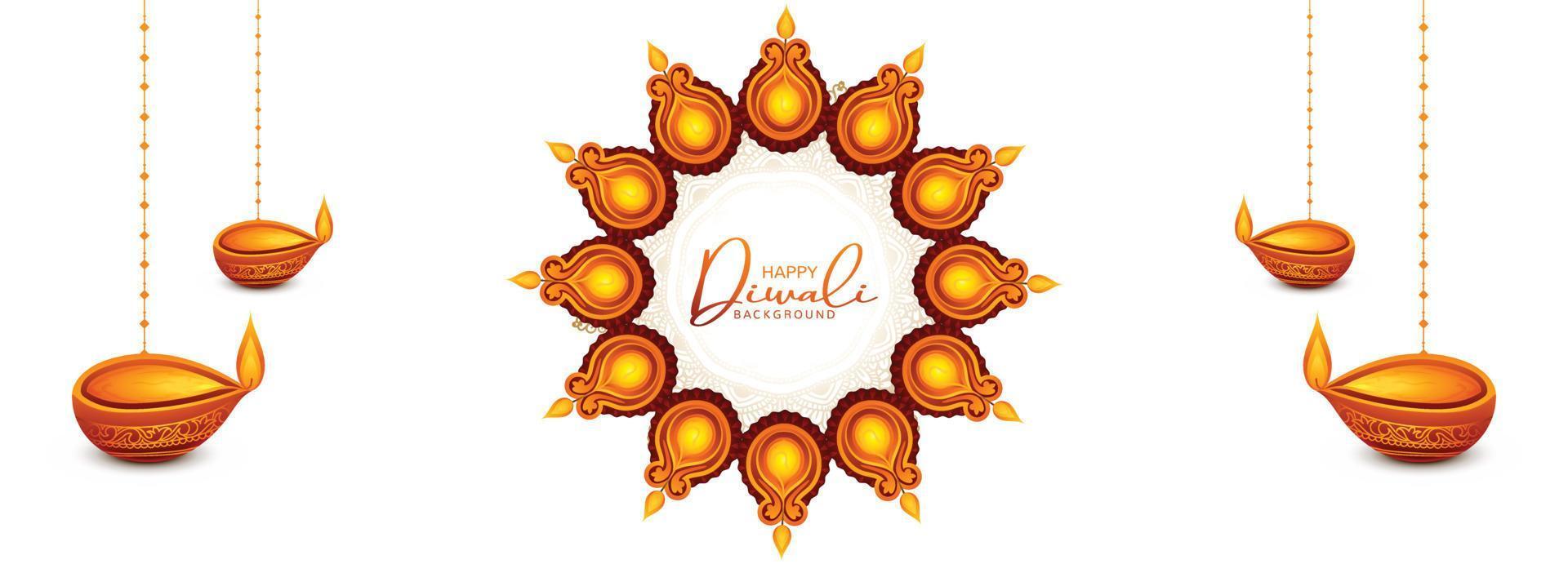 fondo de banner de festival creativo feliz diwali vector