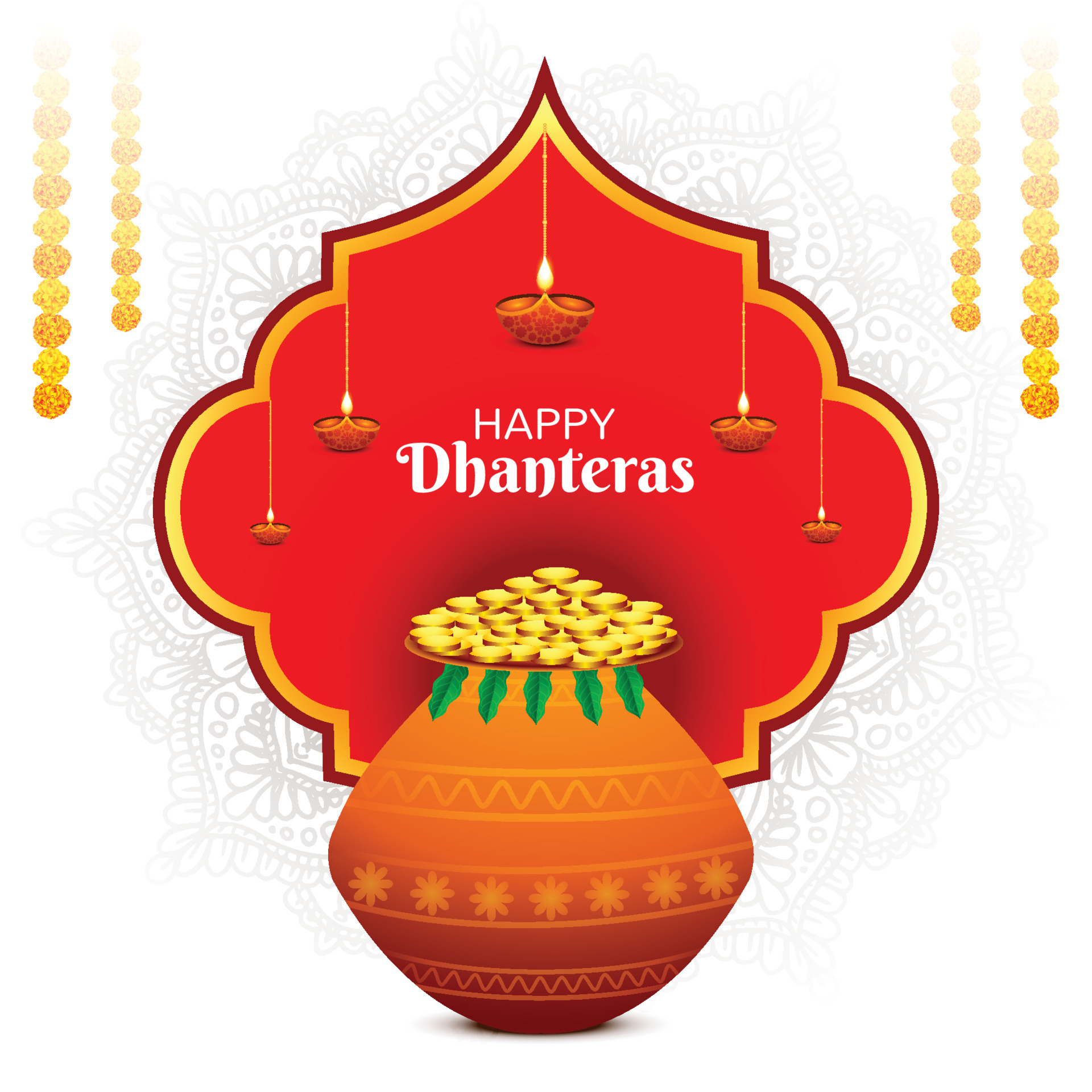 Beautiful happy dhanteras golden coins celebration background 12788147  Vector Art at Vecteezy