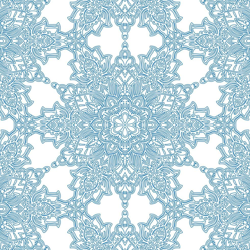 Decorative blue floral pattern design vector