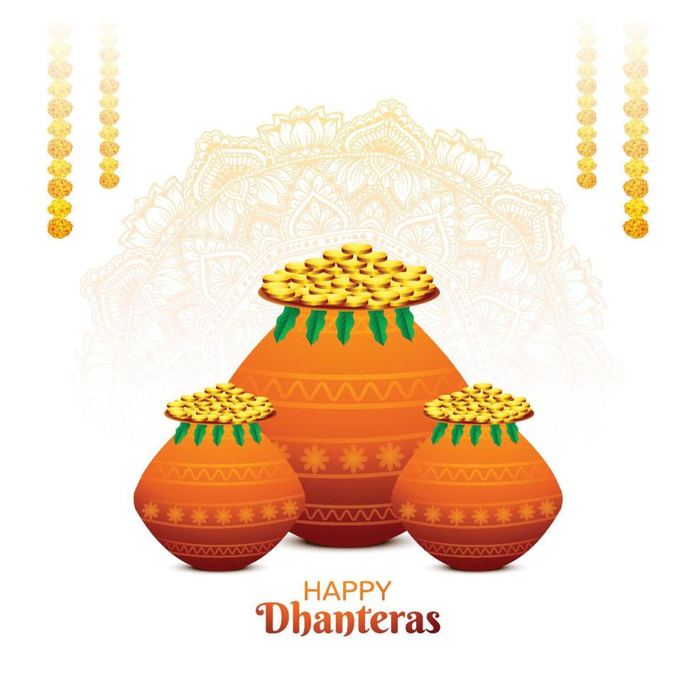 feliz fondo del festival de la tarjeta dhanteras vector