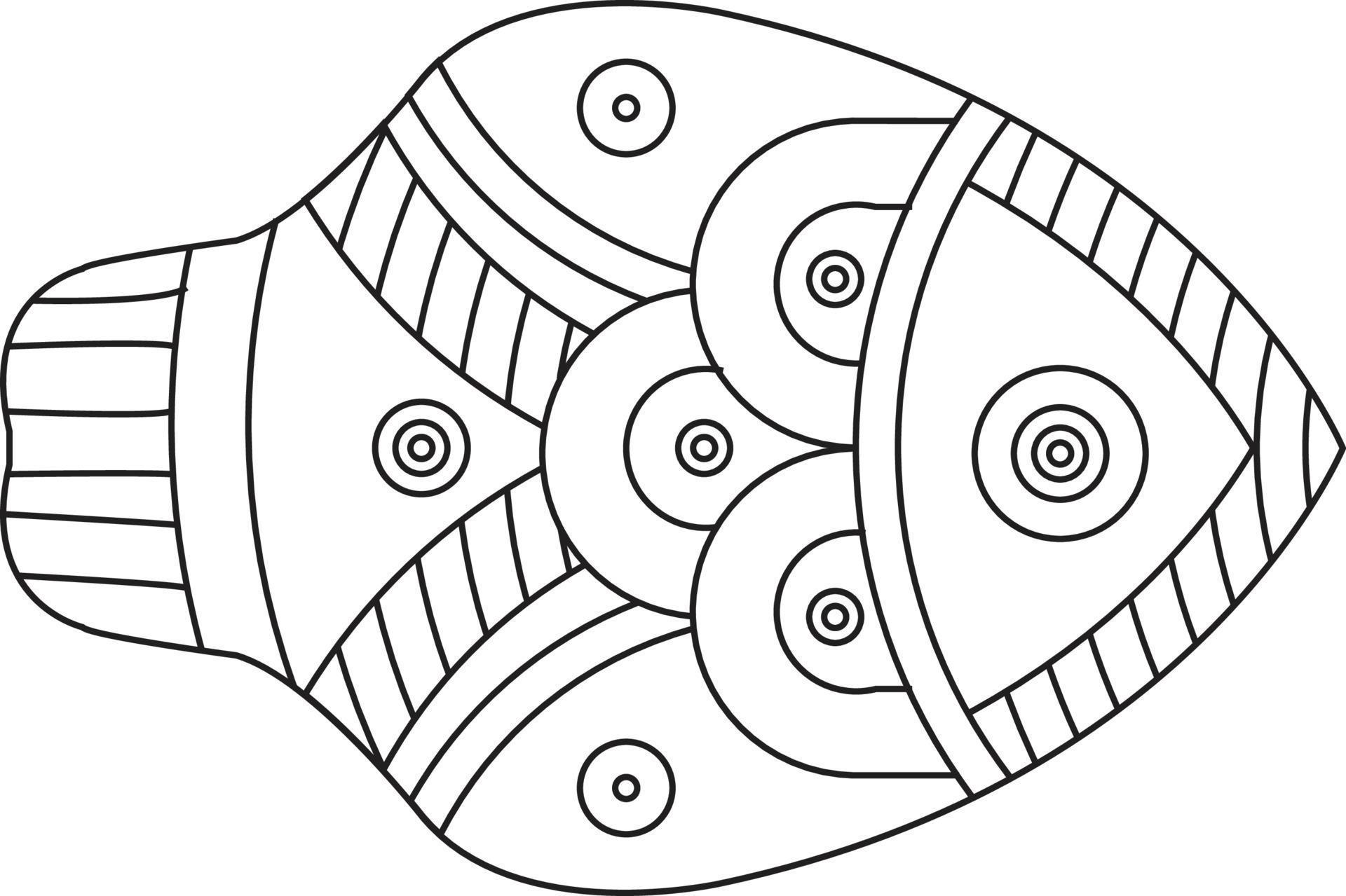 Elegant vector pattern with hand-drawn decorative fish. Cute design