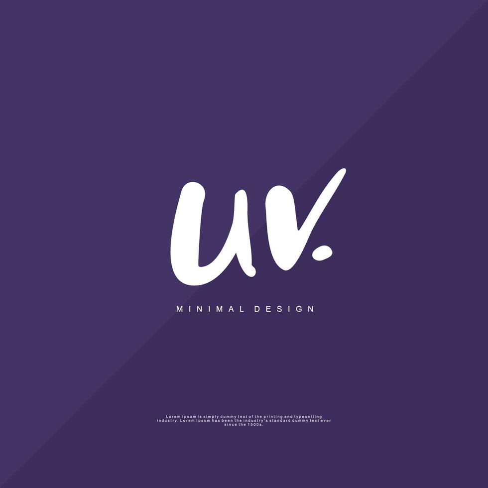 UV Initial handwriting or handwritten logo for identity. Logo with signature and hand drawn style. vector