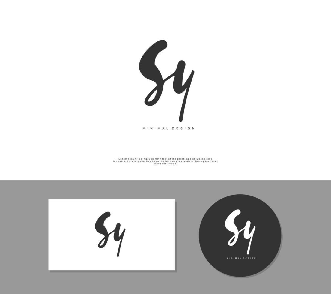 SY Initial handwriting or handwritten logo for identity. Logo with signature and hand drawn style. vector