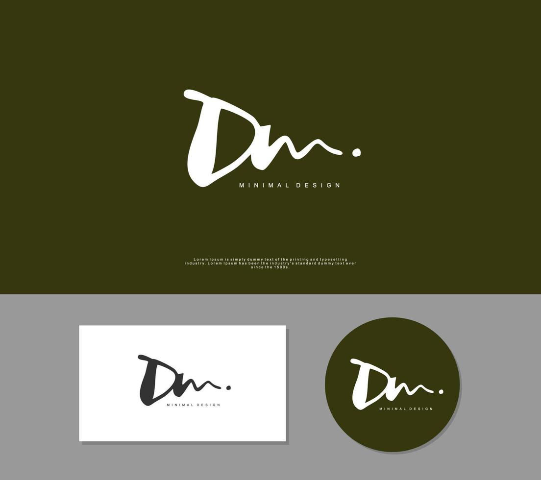 DM Initial handwriting or handwritten logo for identity. Logo with signature and hand drawn style. vector