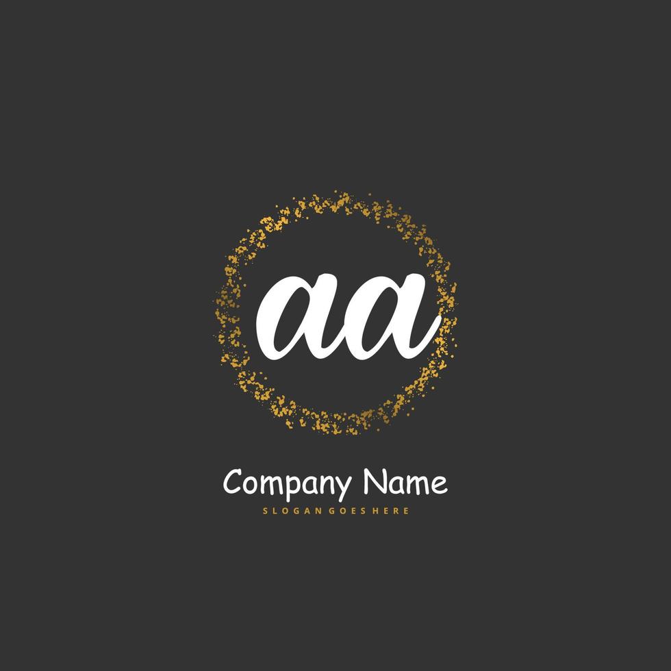 AA Initial handwriting and signature logo design with circle. Beautiful design handwritten logo for fashion, team, wedding, luxury logo. vector